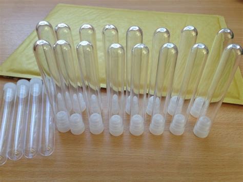 25 X Plastic Test Tubes 100mm X 16mm Test Tube With Push Etsy