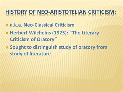 PPT - Neo-Aristotelian Criticism PowerPoint Presentation, free download - ID:571346