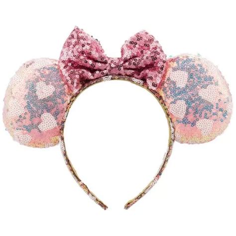 Tiara Laço Roxo E Rosa Disney Orelhas Minnie Lantejoulas