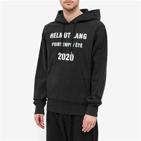 Helmut Lang Logo Popover Hoodie Black End Au