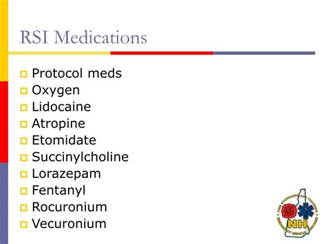 PPT - RSI Pharmacology PowerPoint Presentation - ID:1284428