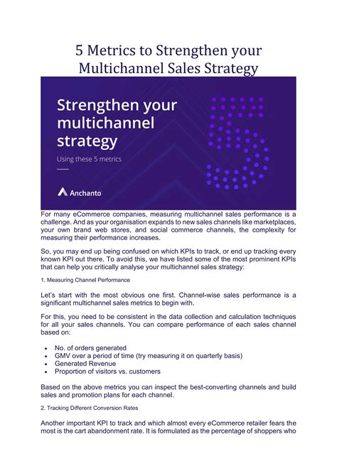 5 Metrics To Strengthen Your Multichannel Sales Strategy PDF