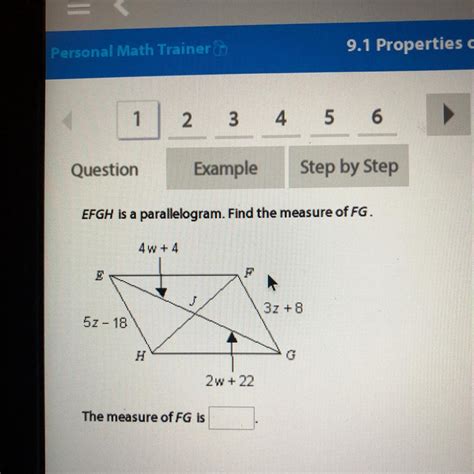 Efgh Is A Parallelogram Find The Measure Of Fg Brainly