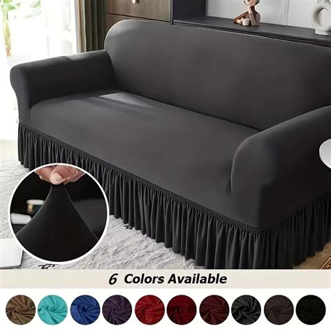 Stretch Sofa Cover Spandex Corner Sofa Covers Skirt Solid - Temu