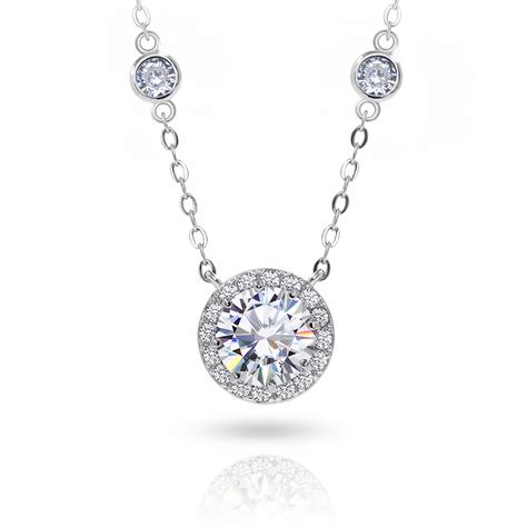 Silver Necklace With Ct Moissanite Allegro Pl