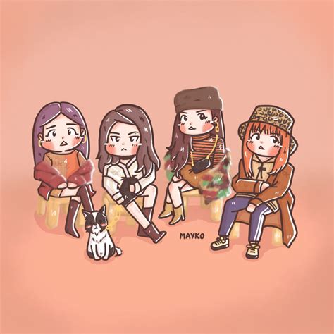 Fanart] Blackpink Of Winter Mood ️ Rose Jennie Lisa Jisoo Blackpink