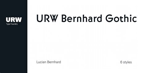 Urw Bernhard Gothic Font