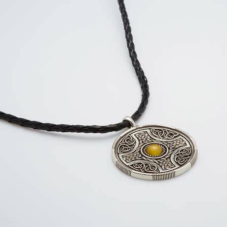 anglo-saxon-pendant-necklace-braided-leather-jewelry - Darksword Armory