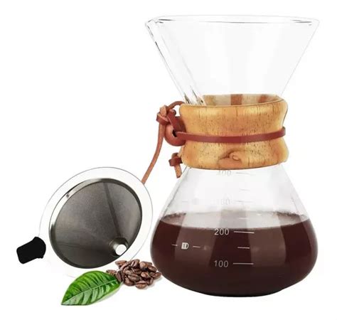 Cafetera Tipo Chemex De 800ml Con Filtro Metálico Envío gratis