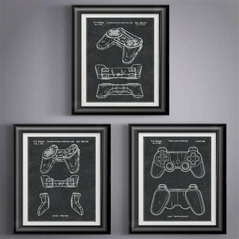 Sony Playstation Controllers Patent Print Set Of 3 Art Prints Etsy