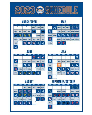 Printable Schedule | New York Mets