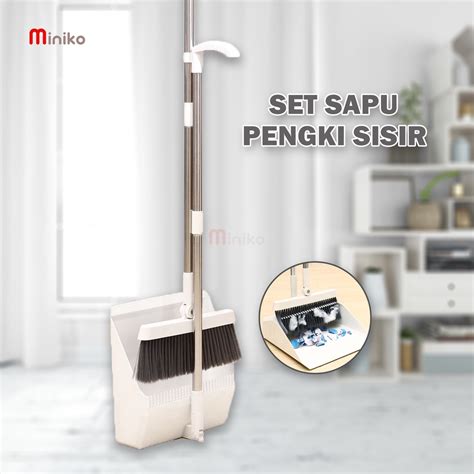 Jual Set Sapu Pengki Lipat Alat Pembersih Broom Set Dustpan Sapu