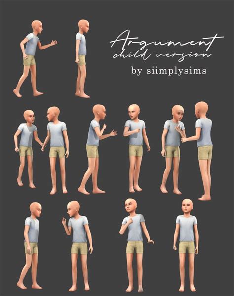 Argument Poses Child Version | Sims 4 couple poses, Kid poses, Sims 4 ...