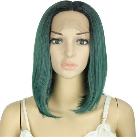 Allaosify grøn farve syntetisk hår blonde parykker Grandado