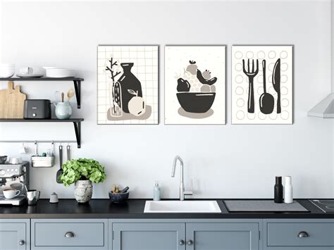 Modern Kitchen Art Kitchen Art Print Triptych Wall Art | Etsy