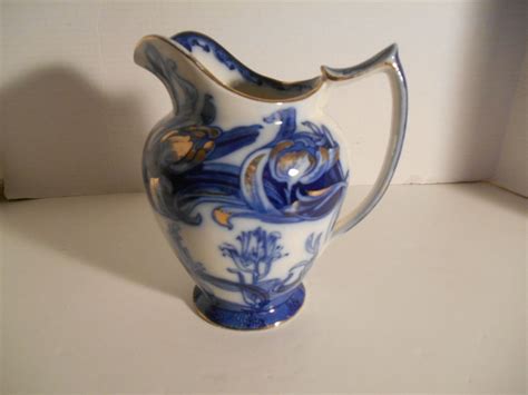 Vintage Middleport Pottery Pitcher Stratford Rono406612 Bluegold