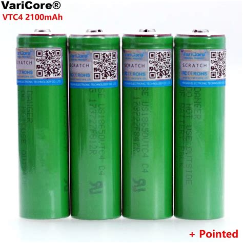 4pcs Varicore New 3 6v 18650 Us18650vtc4 2100mah Vtc4 20a 30a Discharge Rechargeable Battery