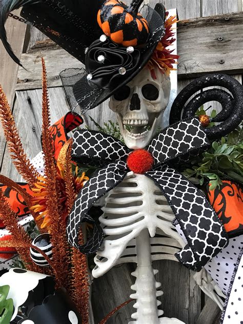 Mr Sexy Bones Skeleton Wreath Skeleton Decor Halloween Wreath