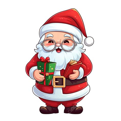 Dibujos Animados Lindo Navidad Santa Claus Leyendo Para Niños Vector