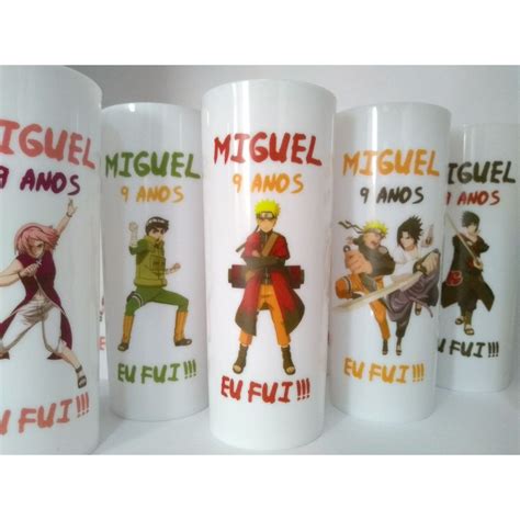 Copos Long Drinks Personalizados Naruto Shippuden Kit Unid