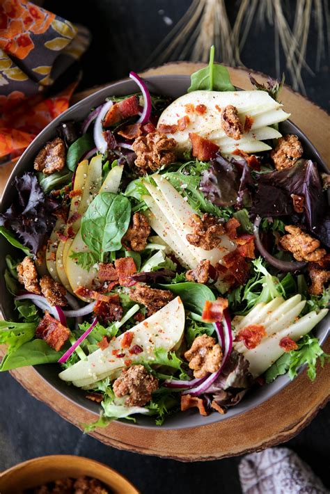 Candied Walnut Pear Salad - PaleOMG
