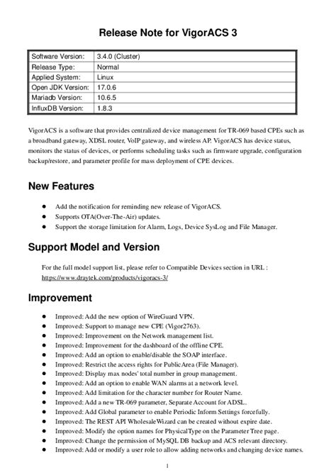 Draytek Vigoracs Network Management System User Manual