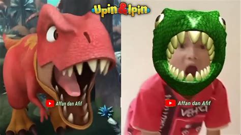 Tiru Aksi Upin Ipin T Rex Mengamuk Kejar Upin Ipin Youtube