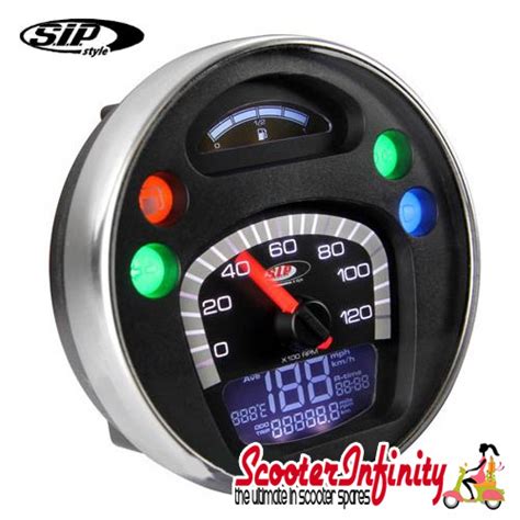 Sip Digital Speedo Rev Counter New V Black Face Vespa Px My