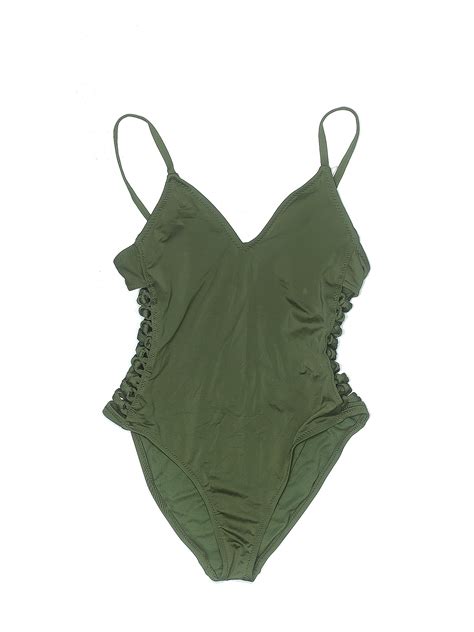 Shade And Shore Solid Green One Piece Swimsuit Size M 45 Off Thredup