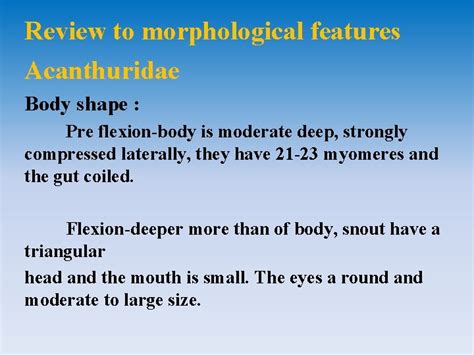 Morphological and identification of fish larvae Acanthuridae Gempylidae