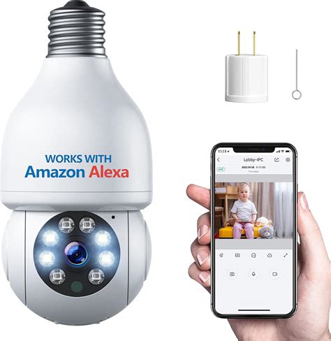 Camcamp Light Bulb Security Camera With Alexa Wireless Wifi Light Socket Security