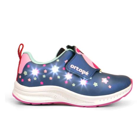 Tenis Infantil Ortope LED Slip On Menina Unicornio Confort Submarino