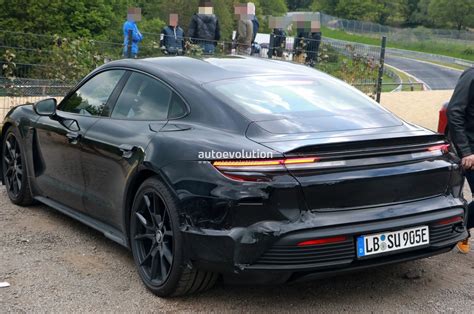 Revised Porsche Taycan Shows Off New Cockpit Ducktail Spoiler