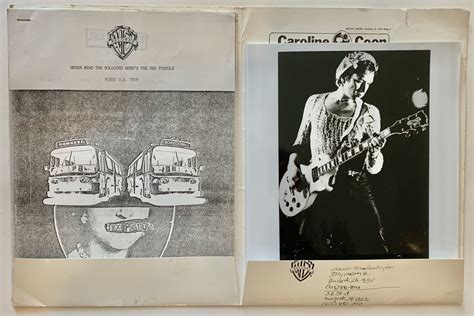 Sex Pistols 1978 Us Tour Itinerary Press Kit Folder And 12 Warner