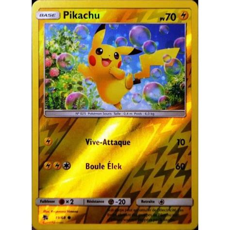 Carte Pokémon 19 68 Pikachu Reverse Sl115 Soleil Et Lune