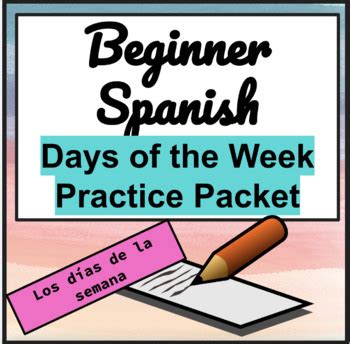 Elementary Spanish Days of the Week Worksheet | TpT