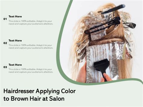 Hairdresser Applying Color To Brown Hair At Salon Ppt Powerpoint