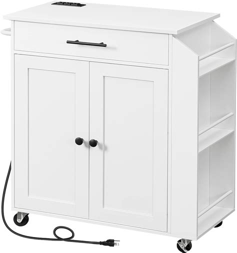 Amazon Hoobro Kitchen Island With Power Outlet Kitchen Storage