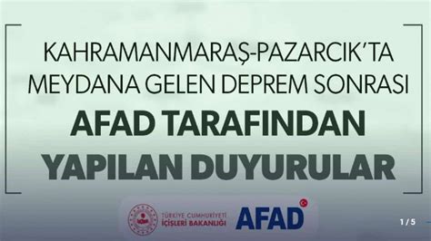 Afad Tarafindan Yapilan Duyurular Tomarza Fen Lisesi