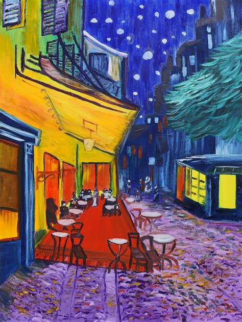 Night Cafe print of painting Printmaking by Tetiana Surshko | Saatchi Art