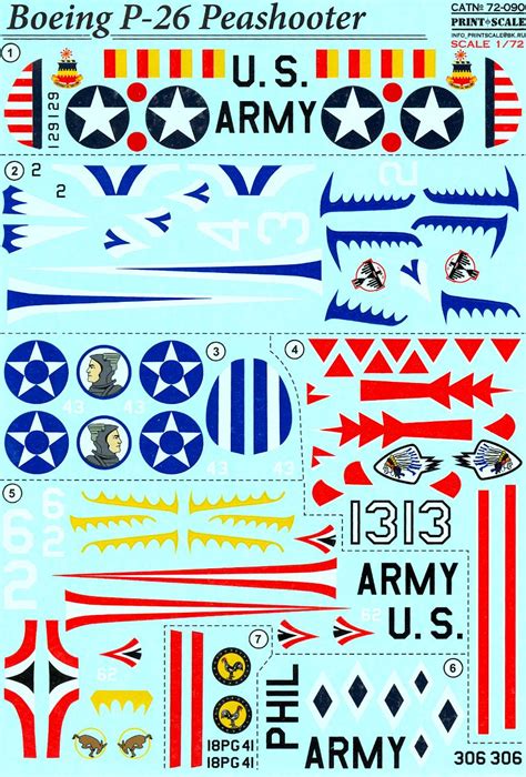 Print Scale Decals 1/72 BOEING P-26 PEASHOOTER Fighter | eBay