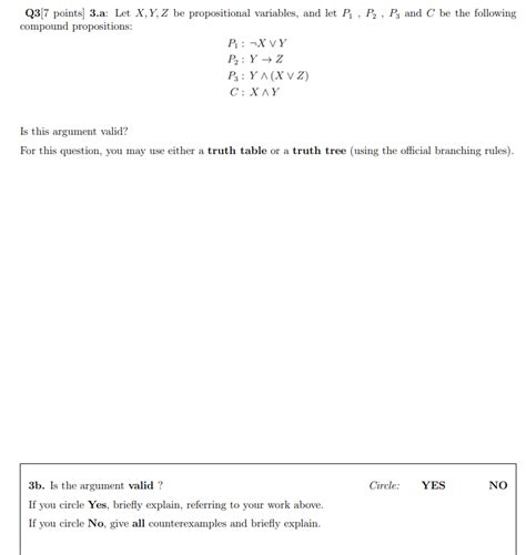 Solved Q Points A Let X Y Z Be Propositional Chegg