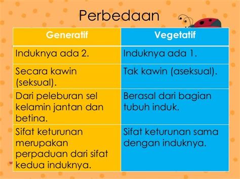 inspirasi istimewa perbedaan generatif  vegetatif