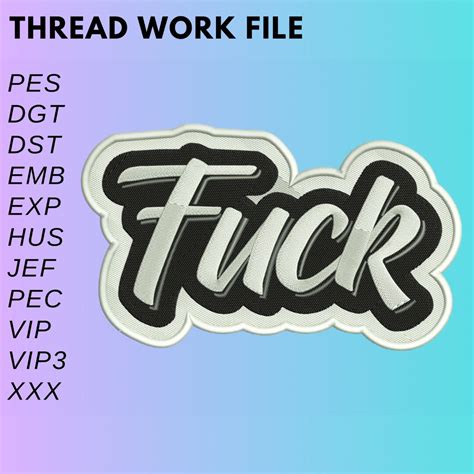 Fuck Embroidery Design Text Embroidery Files Text Embroidery Design Machine Embroidery