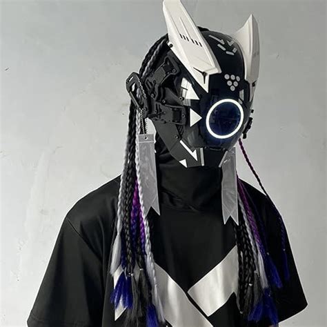 Yyinyuan White Cyberpunk Mask Futuristic Techwear