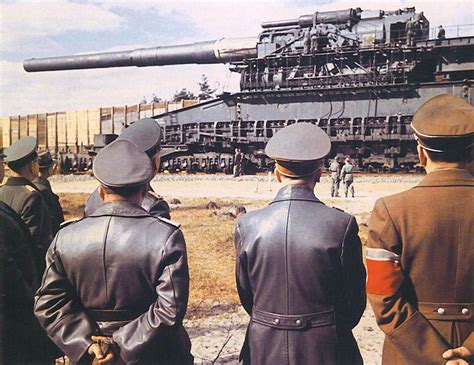 The Heavy Gustav Hitler And Generals Inspecting The Largest Caliber