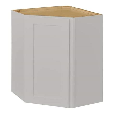 Hampton Bay Avondale Shaker Dove Gray Quick Assemble Plywood 24 In Corner Wall Cabinet 24 In W