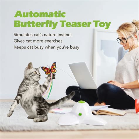 PetPrime Juguete Interactivo De Mariposa Para Gatos Con Aleteo