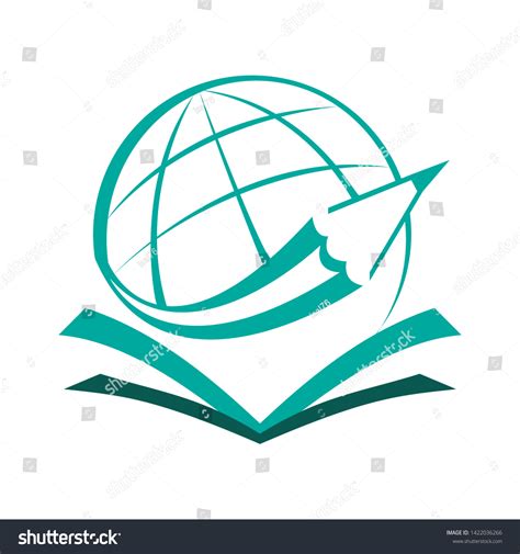 Education Logo Globe Pencil Book Logo Stock Vector (Royalty Free