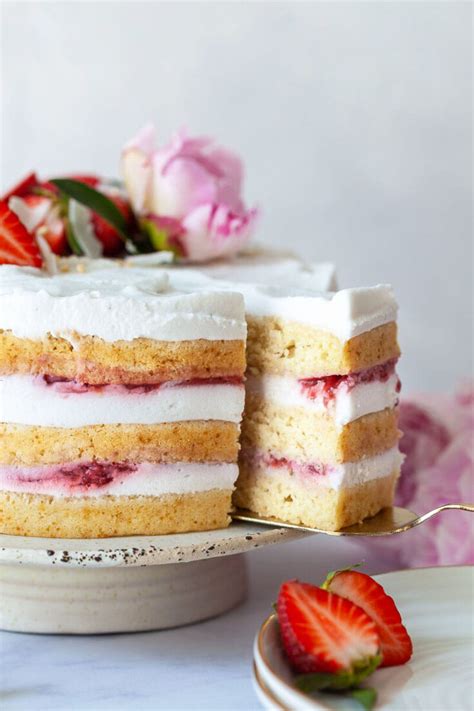 Vegan Coconut Strawberry Cake Vibrant Plate